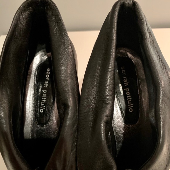 SCORAH PATTULLO Black Leather Booties Size 38.5 - Picture 2 of 7